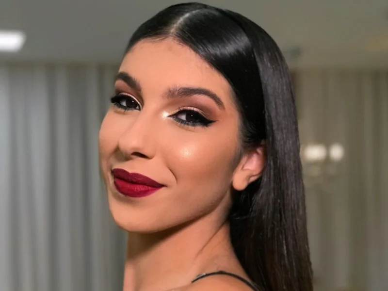 maquiagem para formatura vestido azul